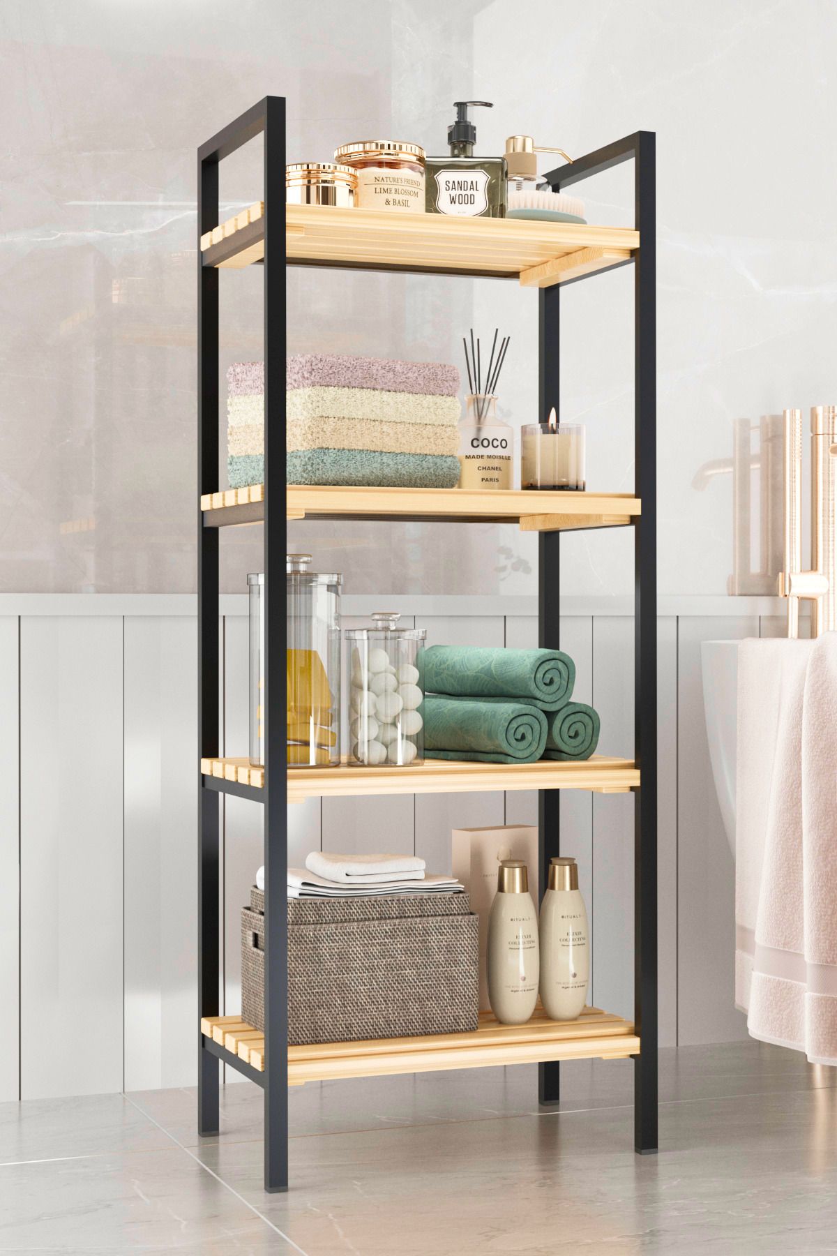 Banyo güncelleyici Mutfak Rafı Banyo Dolabı Çok Amaçlı Dolap 4 Katlı Metal Mutfak güncelleyici